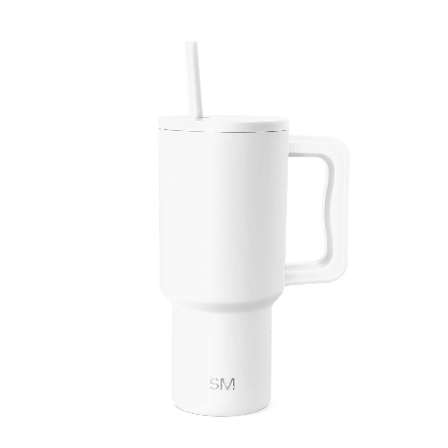 Simple Modern 30 fl oz Insulated Stainless Steel Trek Tumbler with Straw Lid | Seaglass Sage and Cream Checkmate - B21Q