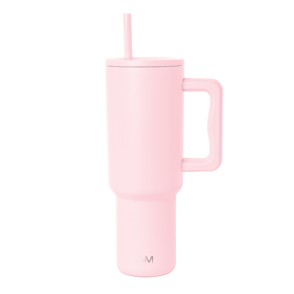 Simple Modern 40 fl oz Insulated Stainless Steel Trek Tumbler with Straw Lid | Blush - XDTJ