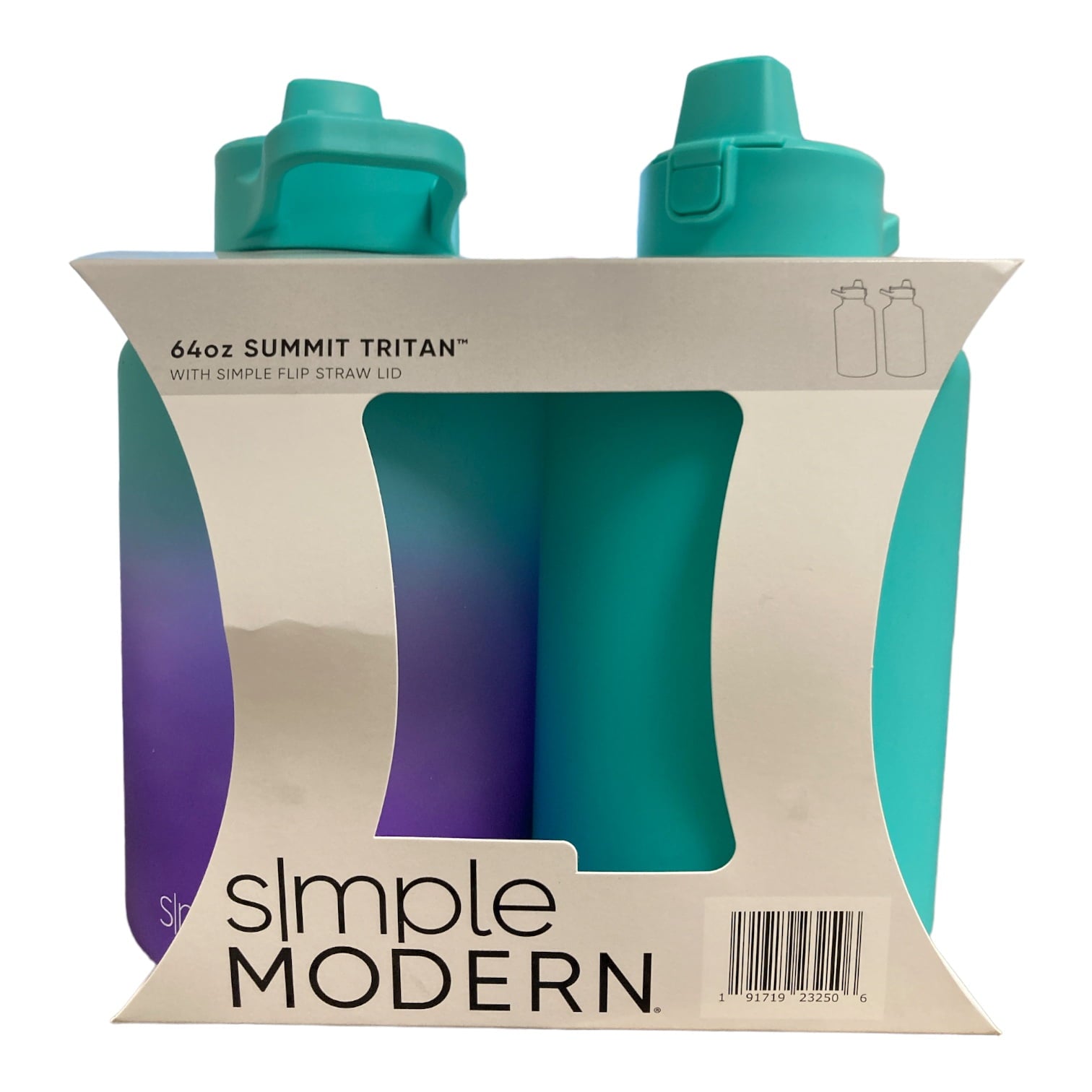 Simple Modern 64-oz Tritan Plastic Summit With Simple Flip Straw Lid 2 Pack (Sweet Taffy and Blush) - P5LY