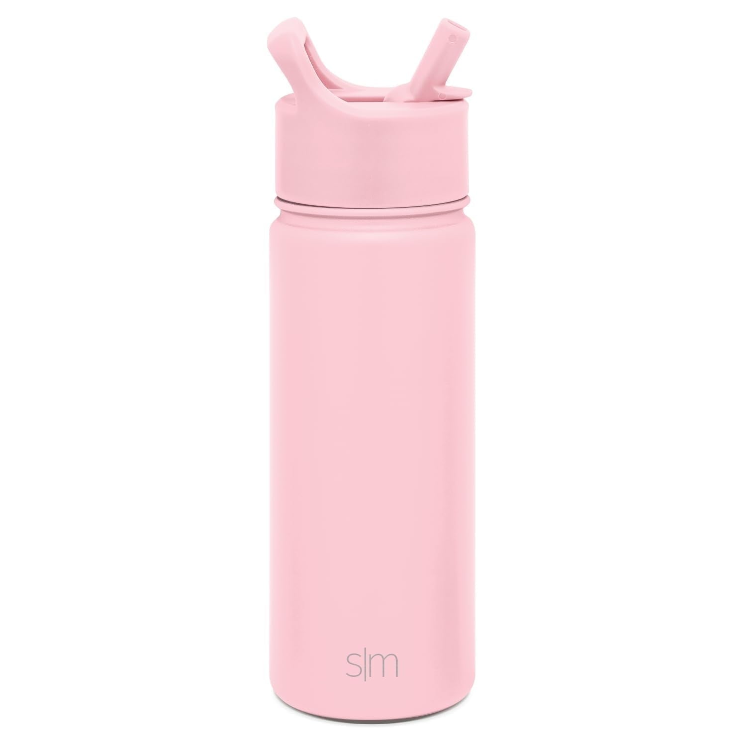 Simple Modern Kids Water Bottle with Straw Lid Vacuum Insulated Stainless Steel Metal Thermos Bottles | Reusable Leak Proof BPA-Free Flask for School | Summit Collection | 18oz, Blush -Blush - F96B