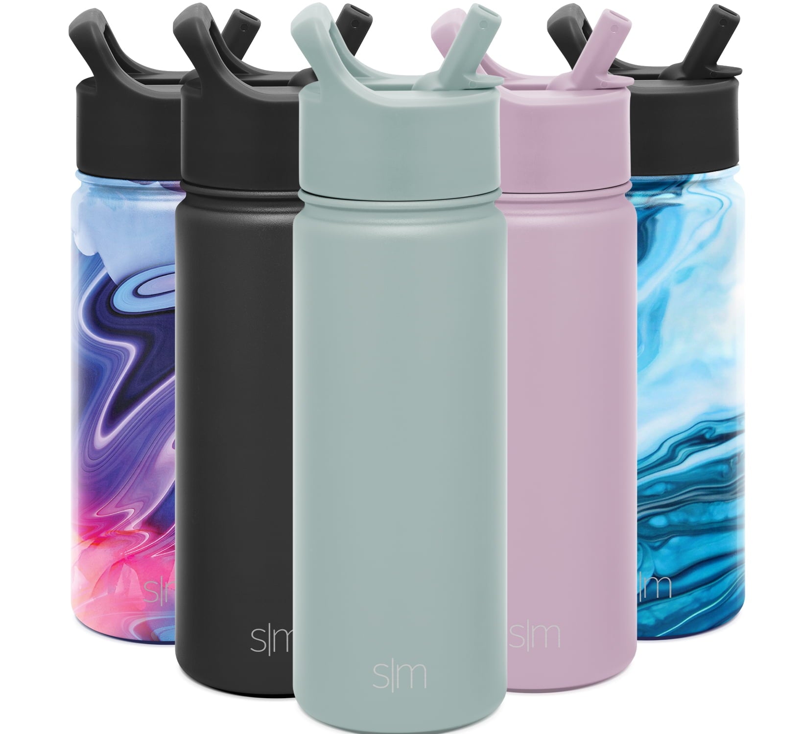 Simple Modern Summit Water Bottle Straw Lid Vacuum Insulated Stainless Steel Bottle | 18 fl oz - GOF0