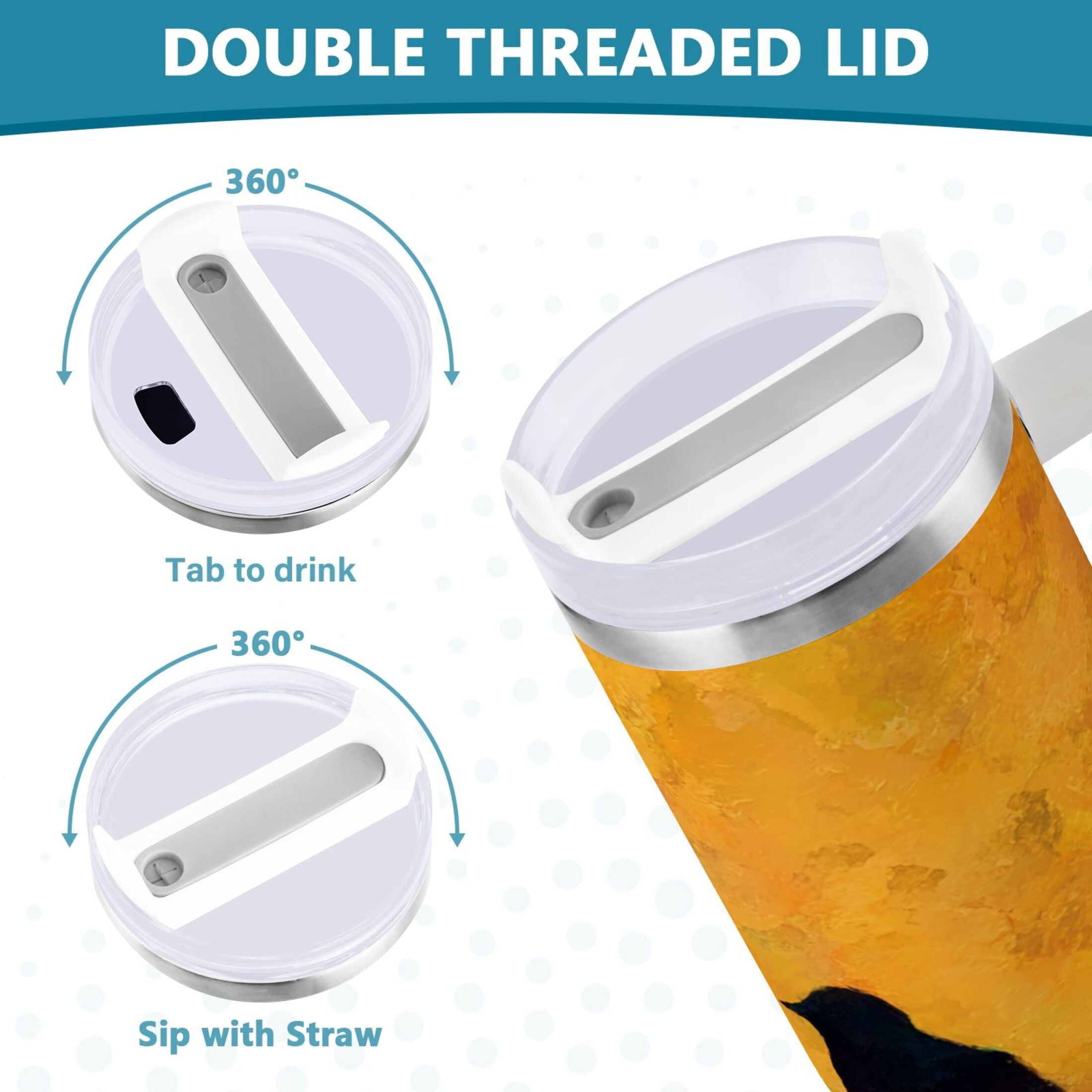 30 oz Insulated Stainless Steel Tumbler Double Wall Stainless Steel Tumbler with 2-Way Drinking Birds on A Wire - 0W9C