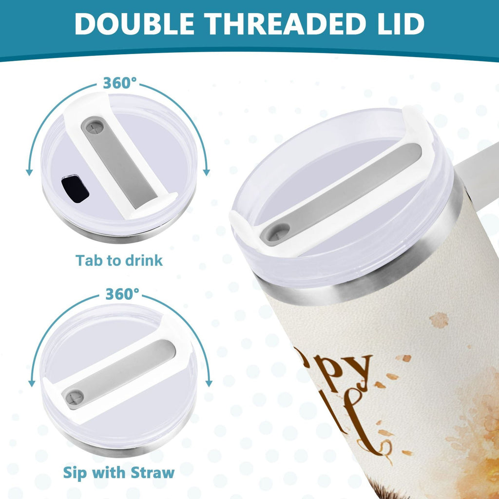 30 oz Insulated Stainless Steel Tumbler Double Wall Stainless Steel Tumbler with 2-Way Drinking Cute Little Hedgehog - U21A