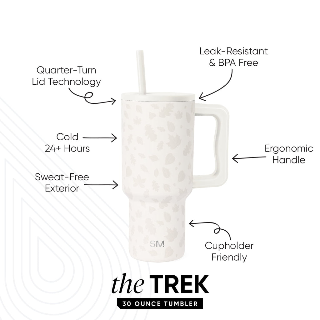 Simple Modern 30 fl oz Insulated Stainless Steel Trek Tumbler with Straw Lid | Seaglass Sage and Cream Checkmate - B21Q