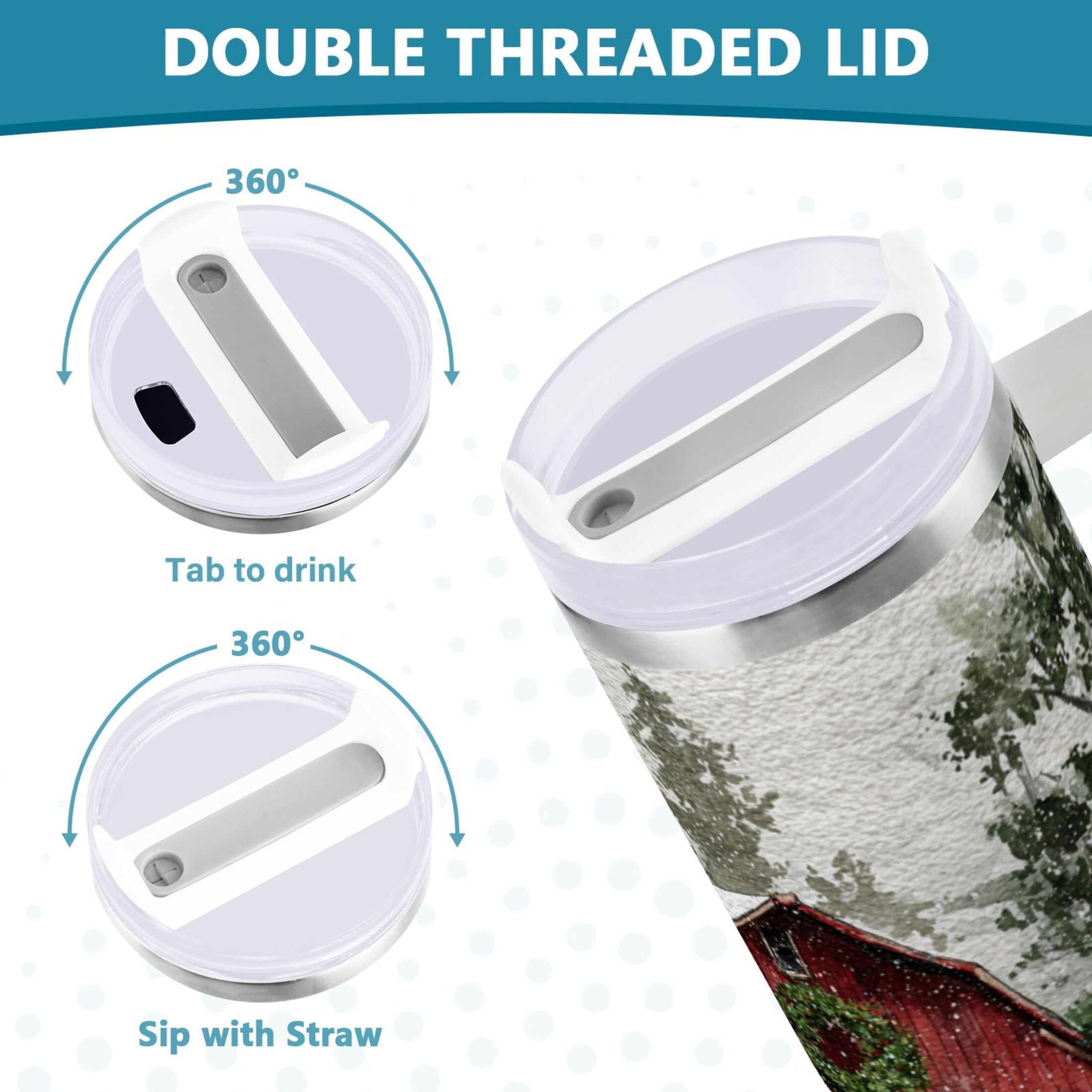 30 oz Insulated Stainless Steel Tumbler Double Wall Stainless Steel Tumbler with 2-Way Drinking Old Red Barn - PS56