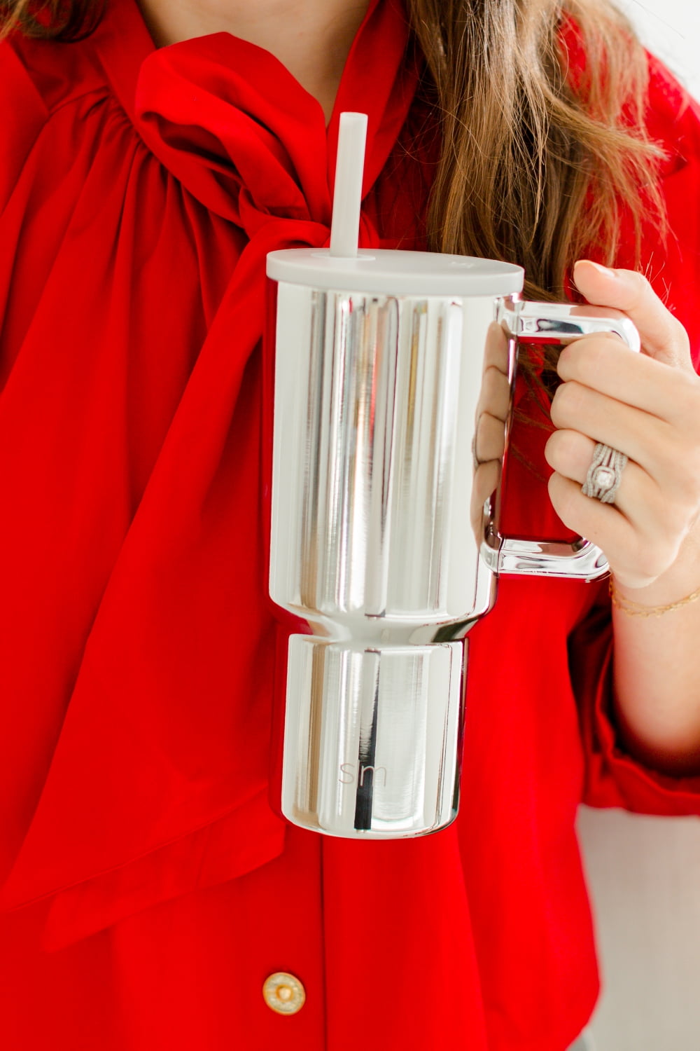Simple Modern 30 fl oz Insulated Stainless Steel Trek Tumbler with Straw Lid | Seaglass Sage and Cream Checkmate - B21Q