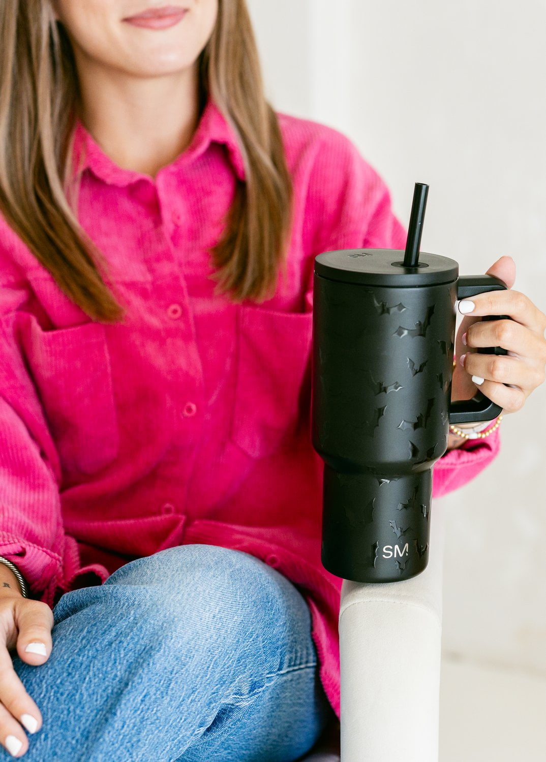 Simple Modern 30 fl oz Insulated Stainless Steel Trek Tumbler with Straw Lid | Seaglass Sage and Cream Checkmate - B21Q