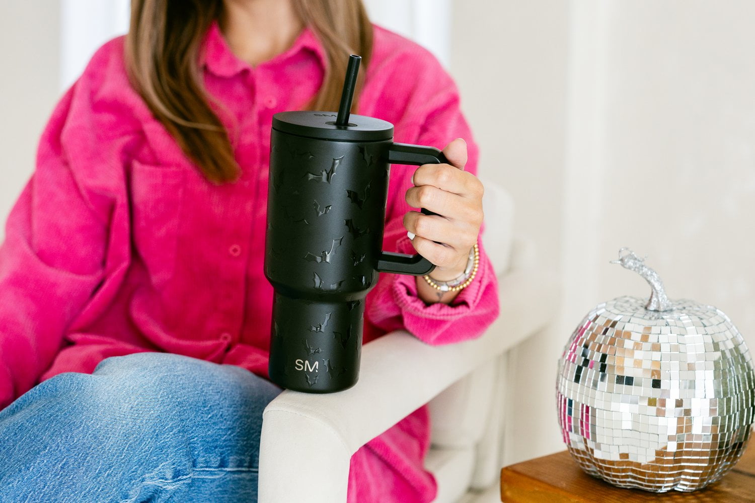 Simple Modern 30 fl oz Insulated Stainless Steel Trek Tumbler with Straw Lid | Seaglass Sage and Cream Checkmate - B21Q